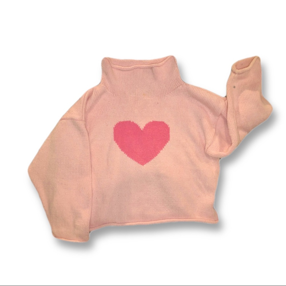 Pink Heart 💗 Roll-neck Sweater | Orig. $68